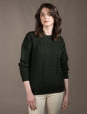 Unisex Aran Sweater - Army Green