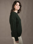 Unisex Aran Sweater - Army Green