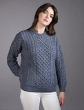 Unisex Aran Sweater - Denim