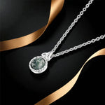 Moss Agate Trinity Necklace