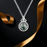 Moss Agate Trinity Necklace