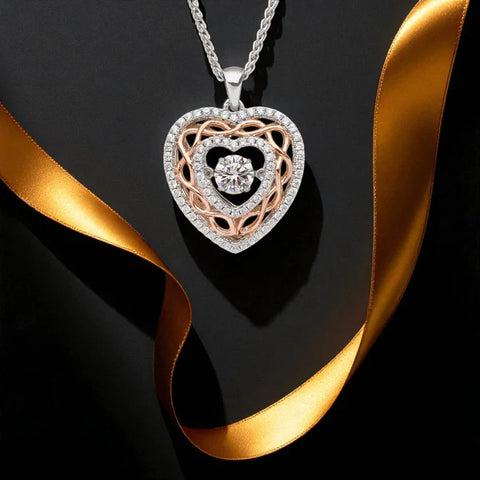 Dancing Stone Celtic Knot Heart Necklace
