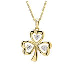 Gold Vermeil Shamrock White Sapphire Necklace