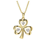 Gold Vermeil Shamrock White Sapphire Necklace