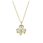 Gold Vermeil Shamrock White Sapphire Necklace