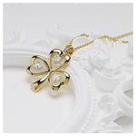 Gold Vermeil Shamrock White Sapphire Necklace