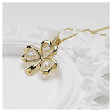 Gold Vermeil Shamrock White Sapphire Necklace