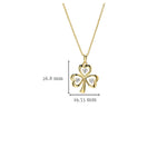 Gold Vermeil Shamrock White Sapphire Necklace