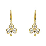 Gold Vermeil Drop Shamrock Earrings