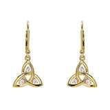 Trinity Knot White Sapphire Drop Earrings