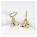 Trinity Knot White Sapphire Drop Earrings
