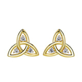 Trinity Knot White Sapphire Stud Earrings