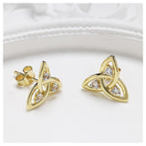 Trinity Knot White Sapphire Stud Earrings