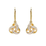 Gold Vermeil Drop Rounded Celtic Knot Studded Earring