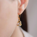 Gold Vermeil Drop Rounded Celtic Knot Studded Earring