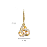 Gold Vermeil Drop Rounded Celtic Knot Studded Earring