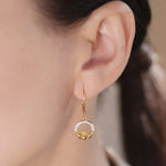 Gold Vermeil Drop Claddagh Studded Earrings