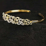 14kt Gold Vermeil White Sapphire Trinity Knot Bangle