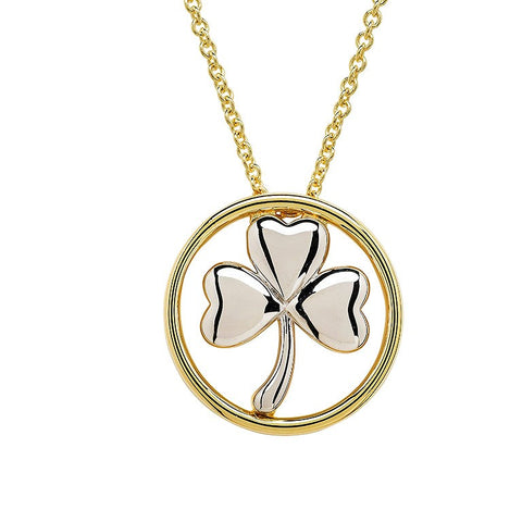 14kt Gold Vermeil Shamrock Necklace