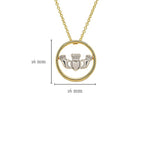 14kt Gold Vermeil Claddagh Necklace