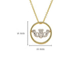 14kt Gold Vermeil Claddagh Necklace