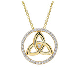 Trinity Knot White Sapphire Necklace