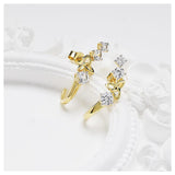 Gold Vermeil Trinity Knot White Sapphire Earrings
