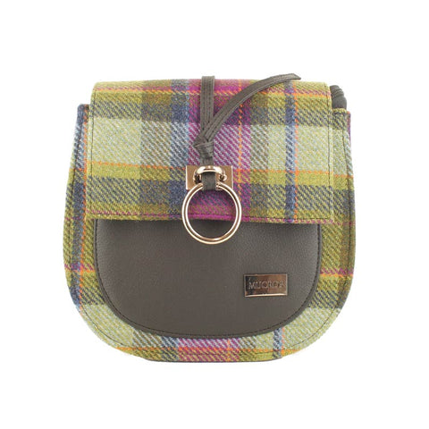 Grace Handbag - Light Green and Purple Plaid