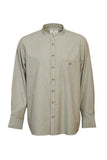 Irish Linen Grandad Shirt - Melange Moss