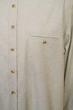 Irish Linen Grandad Shirt - Melange Moss