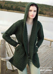 Herringbone Shawl with Hood - Army Green