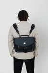 The Laptop Satchel - Black and Grey Herringbone