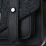 The Mini Satchel - Black Herringbone