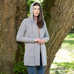 Ladies Classic Fit Long Cardigan with Hood