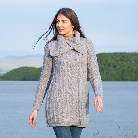 Classic Cable Coat - Gray