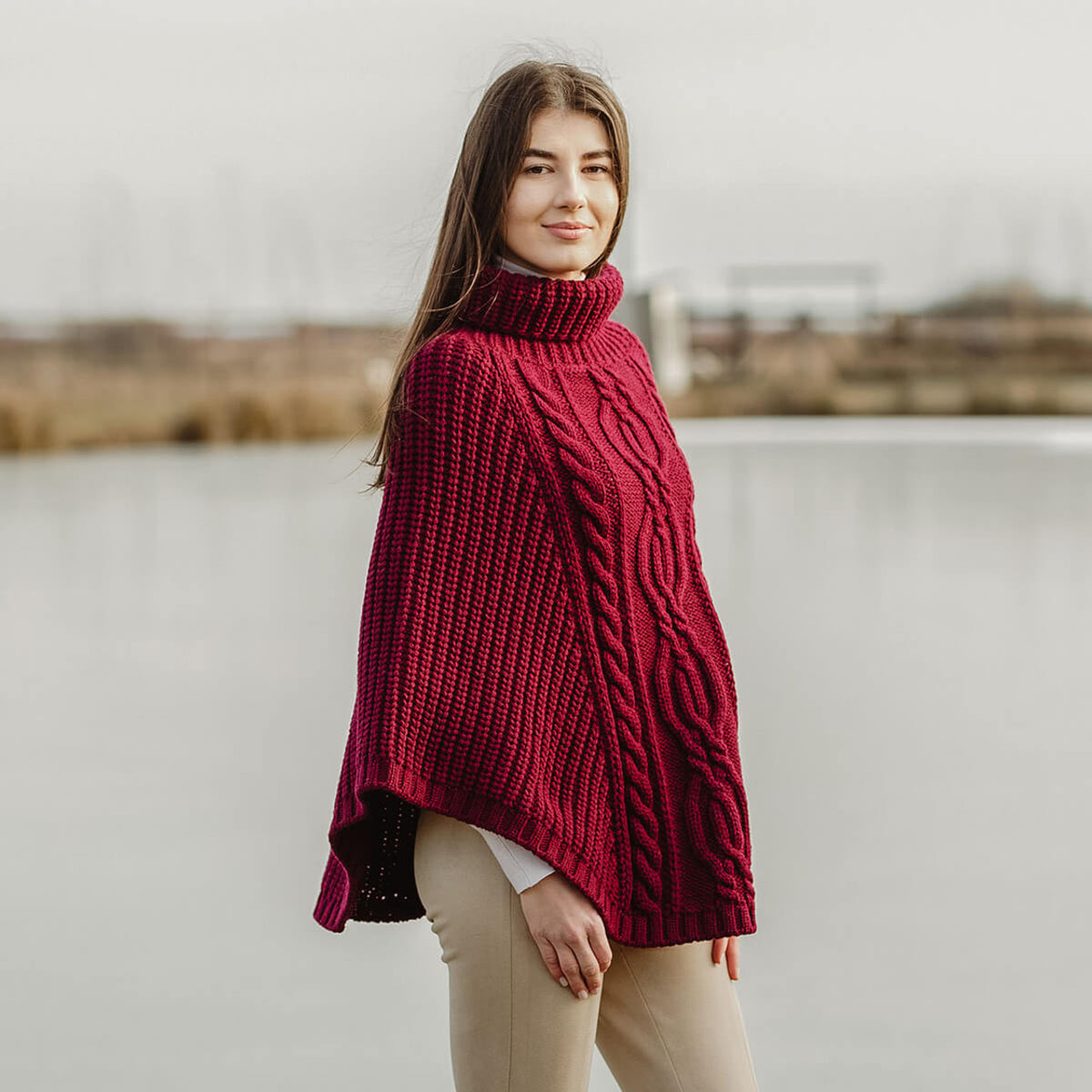 Cable Stitch Poncho – Funky Skunk