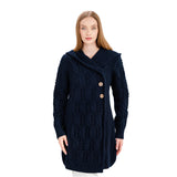 Aran Leaf Coat - Navy
