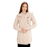 Aran Leaf Coat - Oatmeal