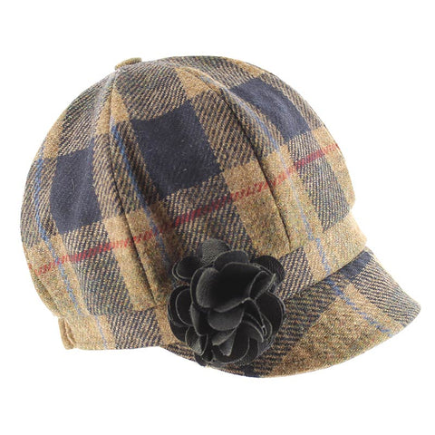 Newsboy Hat - Brown Multi Plaid