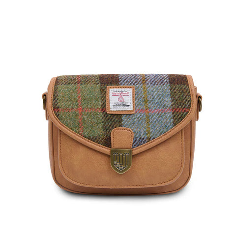 Mini Saddle Bag - Chestnut and Blue Tartan
