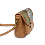 Mini Saddle Bag - Chestnut and Blue Tartan