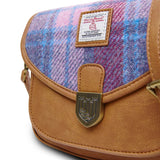 Mini Saddle Bag - Pink and Blue Tartan