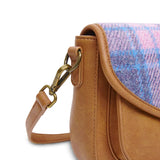 Mini Saddle Bag - Pink and Blue Tartan