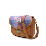 Mini Saddle Bag - Pink and Blue Tartan