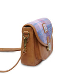Mini Saddle Bag - Pink and Blue Tartan