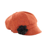 Newsboy Hat - Orange Herringbone