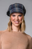 Newsboy Hat - Navy Multi Plaid