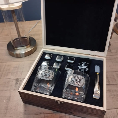 Whiskey Glass & Ice Gift Set - Four Trinity Knot