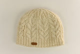 Aran Cable Pullon Hat - White