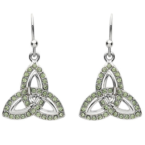 Peridot Crystal Trinity Knot Earrings